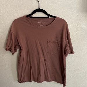 Crew Neck Pocket T-Shirt (Pink)